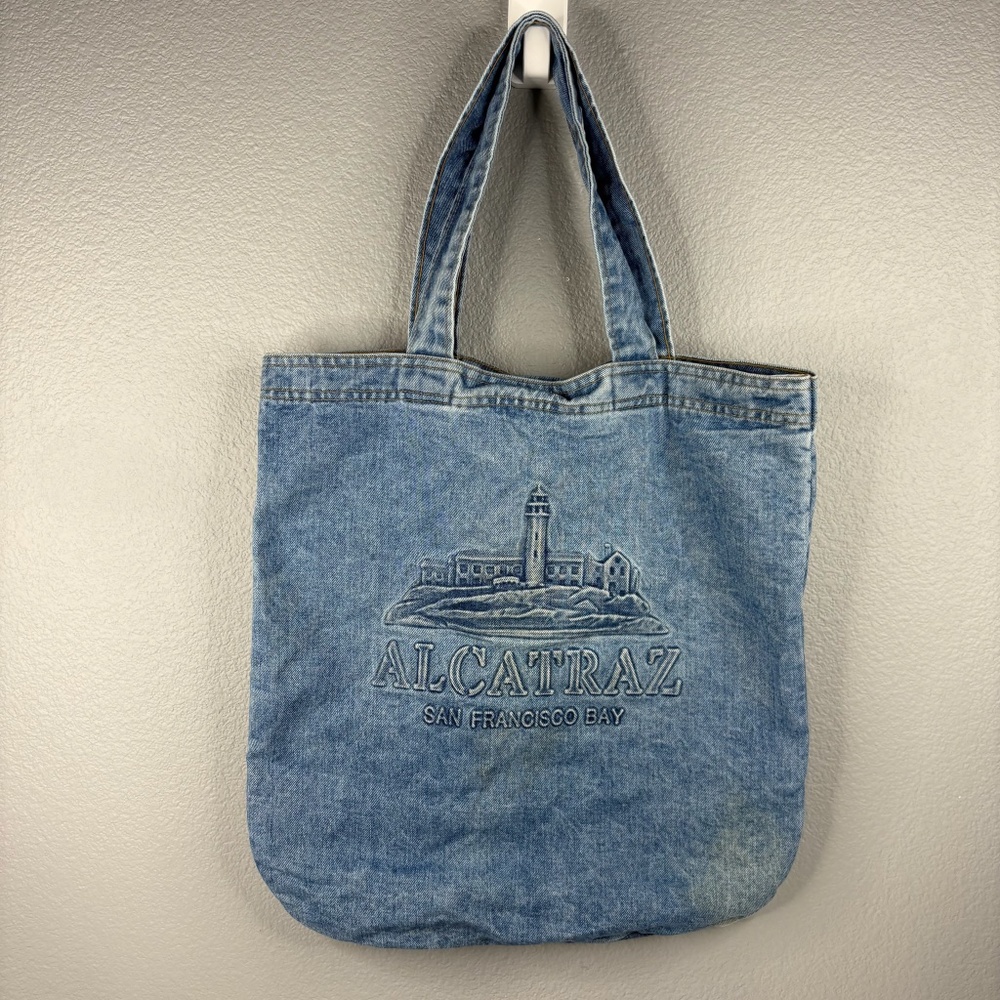 San Francisco Alcatraz Denim Tote Bag